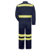 Coveralls Navy Blue Yellow reflective tape back