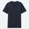 Shirts- Cotton V-Neck Navy Blue shirt Op1